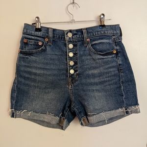 High waisted Gap denim shorts with button fly